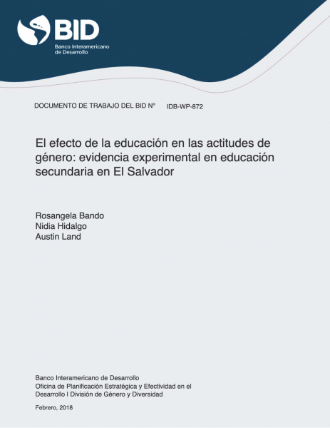 El efecto de la educación en las actitudes de género: Evidencia experimental en educación secundaria en El Salvador