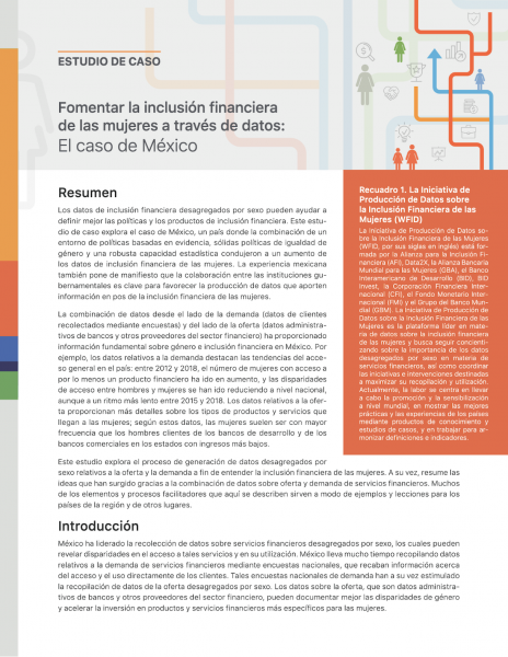 Fomentar la inclusión financiera de las mujeres a través de datos: El caso de México